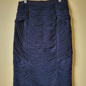 Burberry Navy Chiffon Ruched Skirt Size 6
